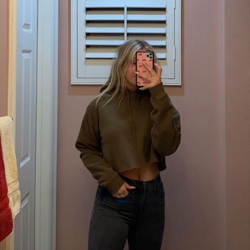 Green cropped hoodie from Urban Outfitters $10